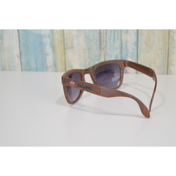 BACARDI Rum Sunglasses Compact Folding Woodgrain Plastic Glasses - Picture 10 of 15